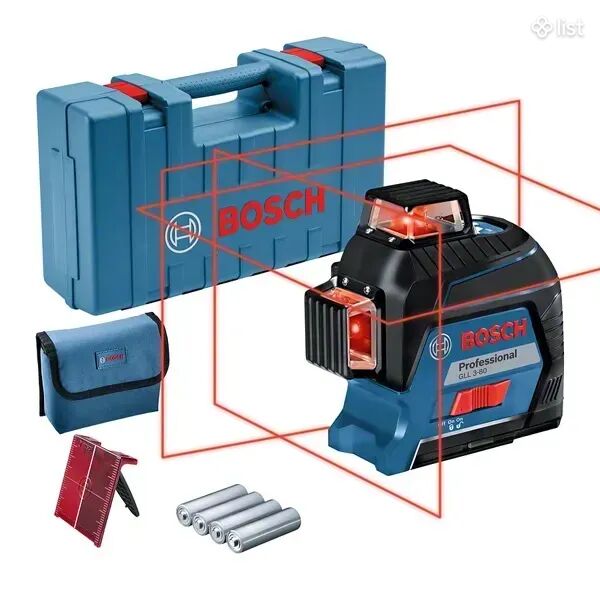 Bosch GLL 3-80 լազերային հարթաչափ (նիվելիր, лазерный нивелир) + BS 150 եռոտանի, նոր
