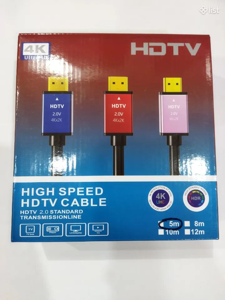 4K HDMI մալուխ 5m 2.0V, HDMI кабель 4K 5м V2.0, new