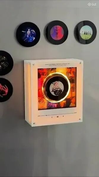 NFC rotating record player խելացի երաժշտական դեկոր մագնիս