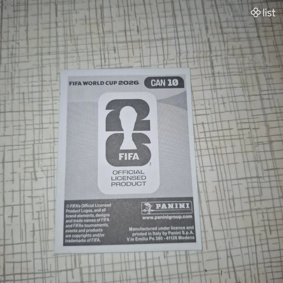 Panini world cup 2026 Կանադայի խախացող