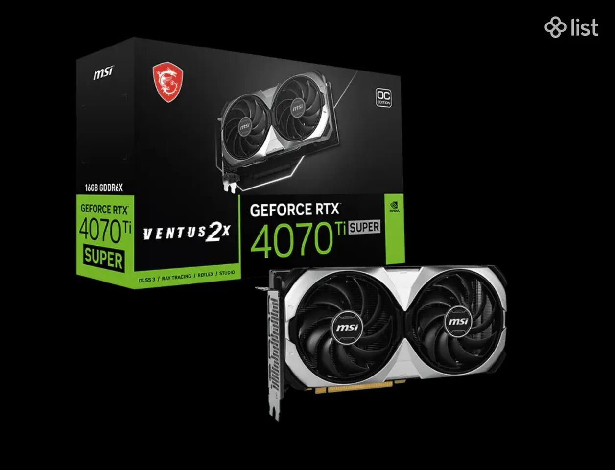 Msi rtx 4070 ti super super ventus 2x oc 16gb գերհզոր վիդեոքարտ, որը քաղաքում մեկն է shopline.am