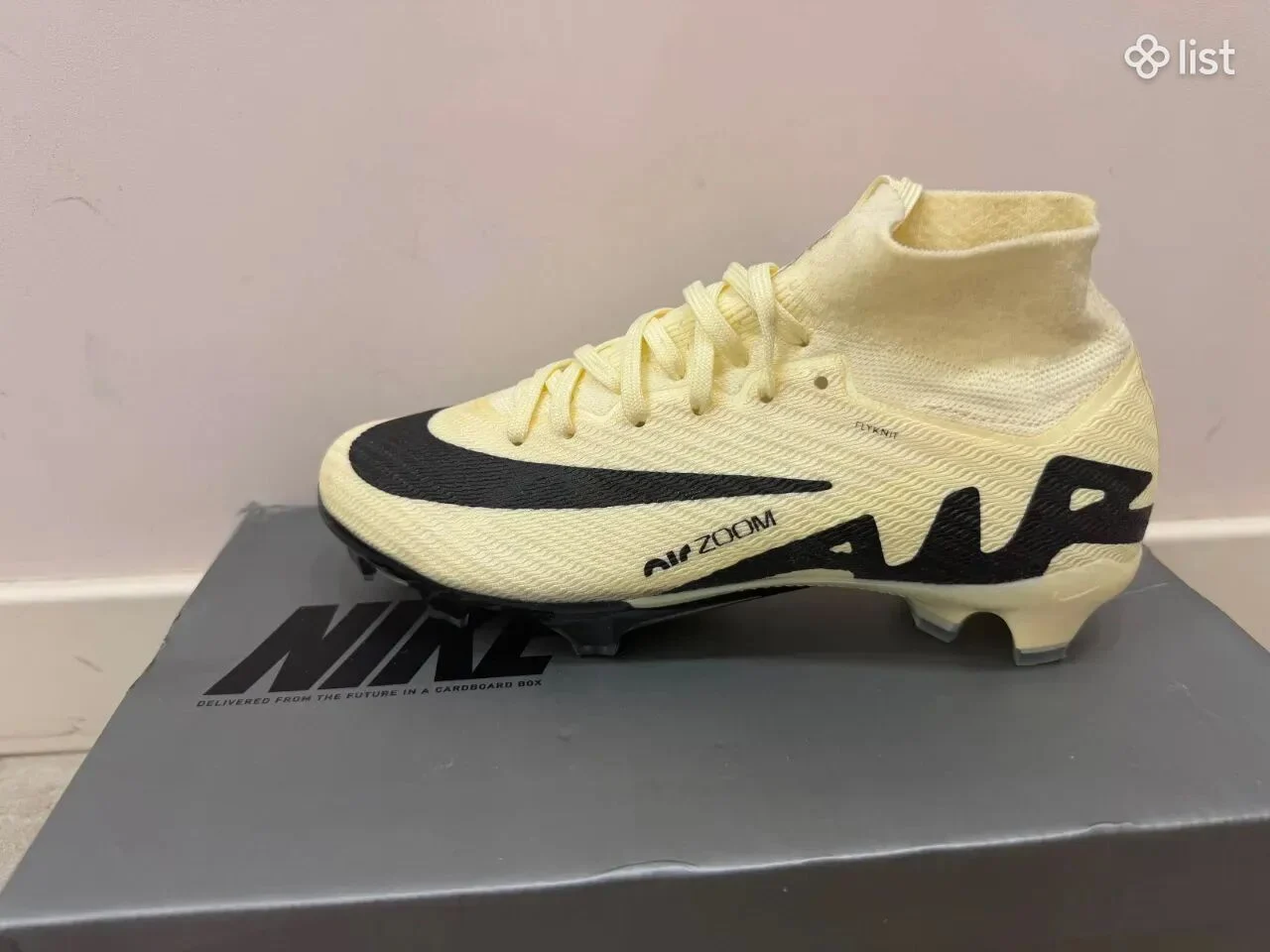 Nike Mercurial Zoom Superfly 9 Elite FG, Nike Mercurial Zoom Superfly 9 Elite FG lemonade and black colorway