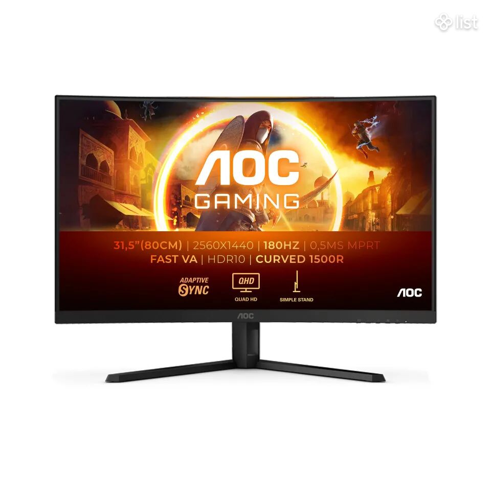 Խաղային կոր մոնիտոր Gaming curved monitor AOC CQ32G4VE 31.5 դյույմ 2K 180Hz Ապառիկ + 12 ամիս երաշխիք