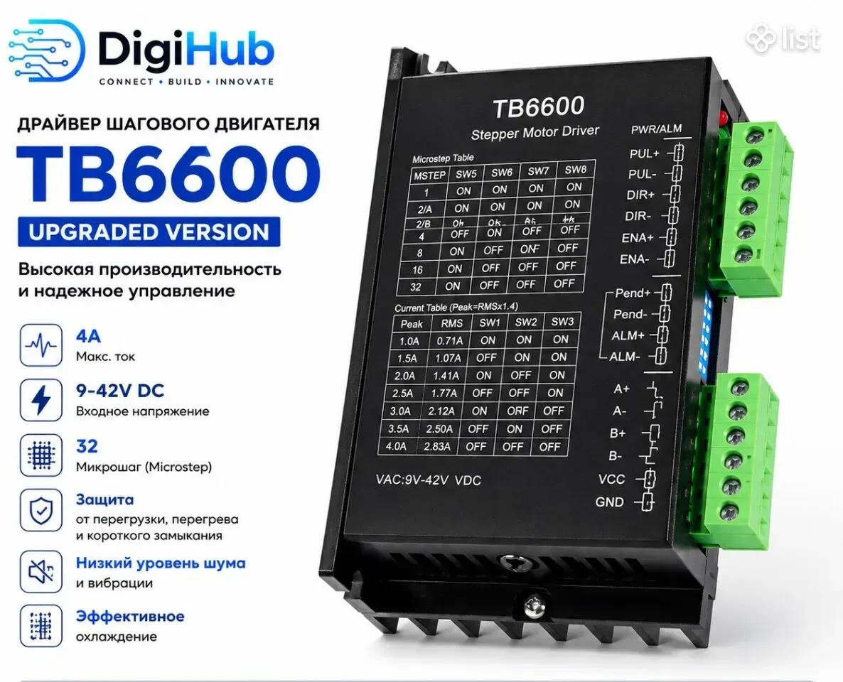 TB6600 Stepper Motor Driver 4A 9-42V 32 Microstep
