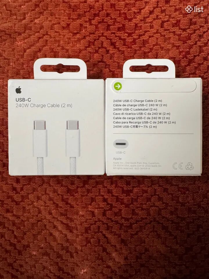 Կաբել /cable/кабель Apple USB-C to USB-C, 2 m, 240w, белый
