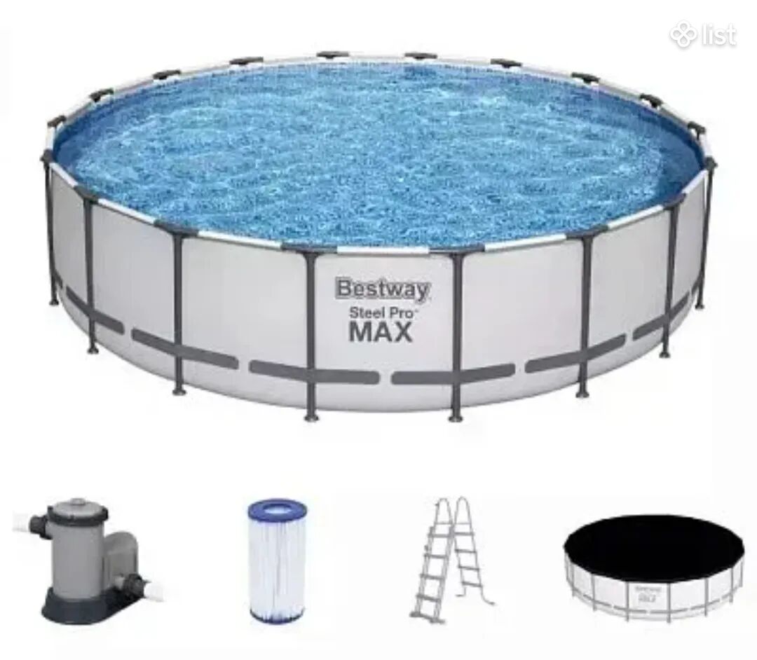 56462 BW Каркасный бассейн Max 549х122см, 23062л, фил.-насос 5678л/ч, лестница հավաքովի լողավազան