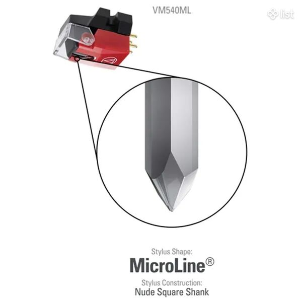 Audio-Technica VM540ML Turntable Cartridge, Динамический магнитный картридж, стилус для проигрывателя