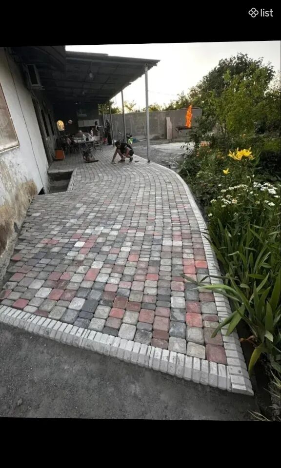 Բետոնե երեսպատման սալիկներ, բրուշատկա, եզրաքար` բորդյուր դառոժնի, պարեբրիկ
