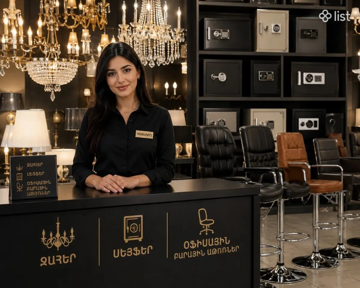 Խանութում վաճառող, ջահերի խանութի վաճառող